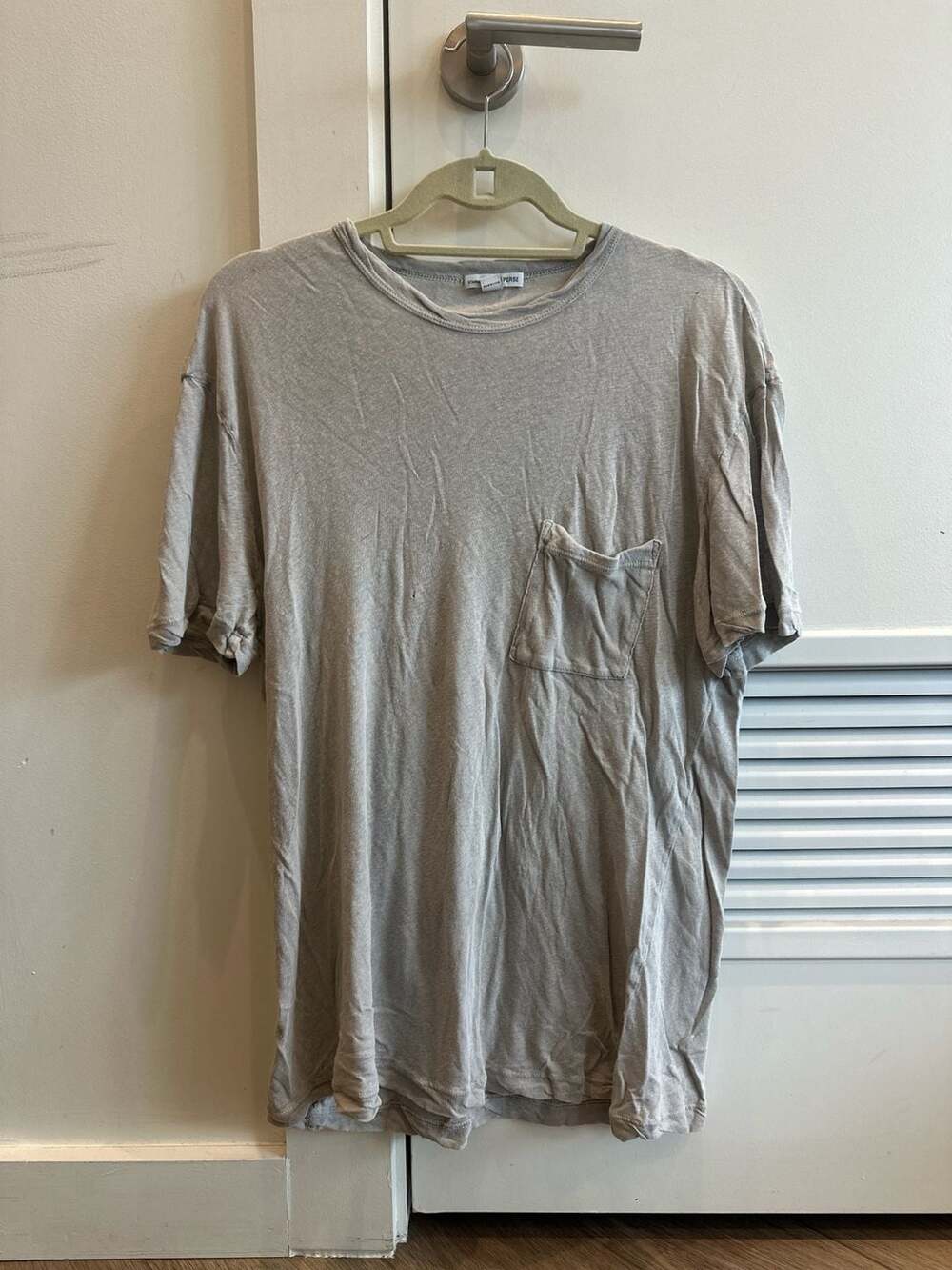 James Perse Standard Cotton Slub Pocket Tee in Gray